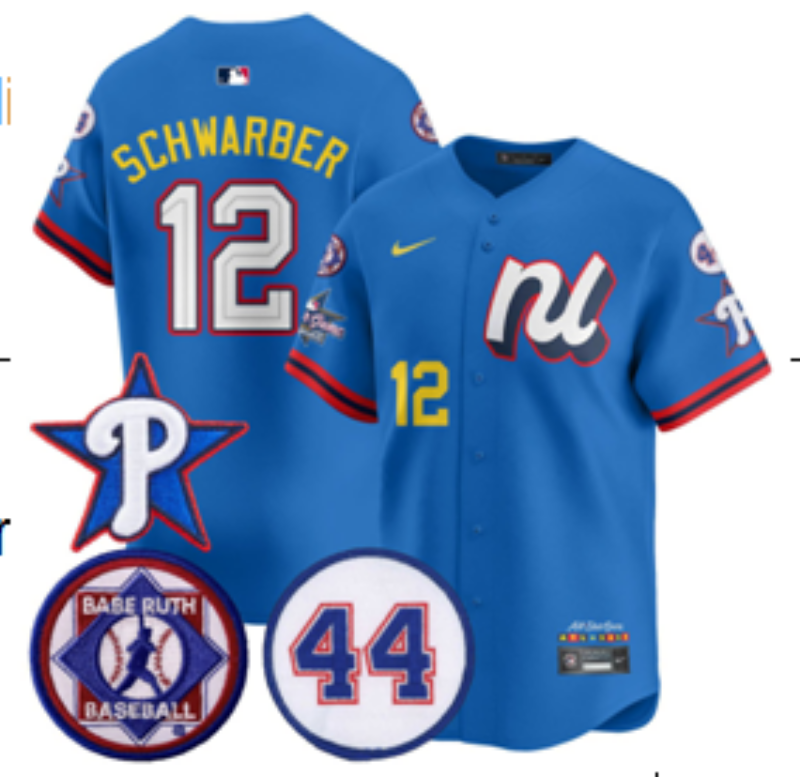 Men 2025 Philadelphia Phillies 12 Schwarber blue Nike MLB All StarJersey 001